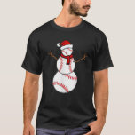 Funny Christmas Baseball Balls Santa Snowman   T-Shirt<br><div class="desc">Funny Christmas Baseball Balls Santa Snowman</div>