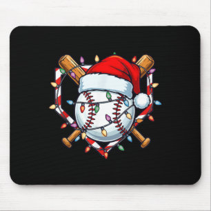 Funny Christmas Baseball Santa Hat For Baseball Pl Mouse Mat