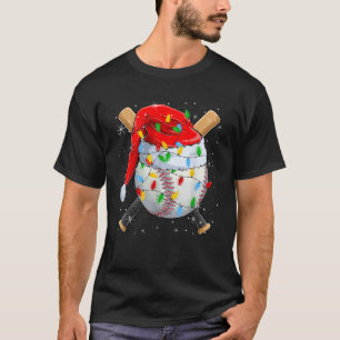 Funny Christmas Baseball Santa Hat Men Boys Girls  T-Shirt