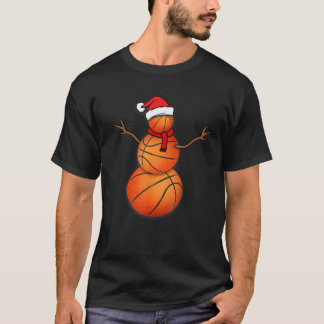 Funny Christmas Basketball Balls Santa Snowman T S T-Shirt