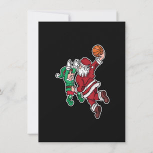 Funny Christmas Basketball Player Santa Claus Dunk Invitation