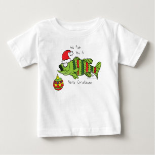 Funny Christmas Bass Fishing Fish Cute Cartoon Baby T-Shirt