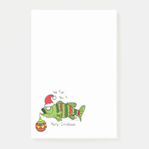 Funny Christmas Bass Fishing Fish Cute Cartoon Post-it Notes