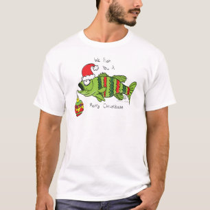 Funny Christmas Bass Fishing Fish Cute Cartoon T-Shirt