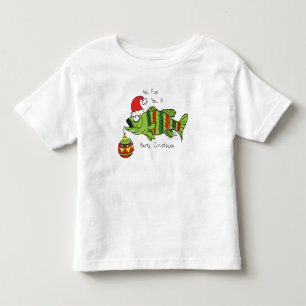 Funny Christmas Bass Fishing Fish Cute Cartoon Toddler T-Shirt