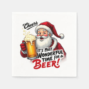 Funny Christmas beer drinking party  Napkin
