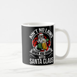Funny Christmas Beer Drinking With Santa Clause Coffee Mug