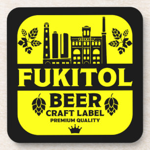 Funny Christmas Beer Labels Coaster
