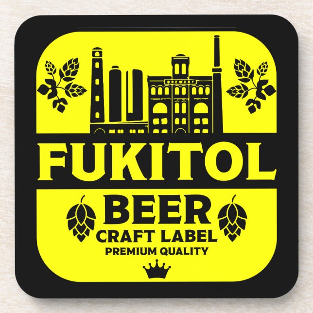 Funny Christmas Beer Labels Coaster (Front)