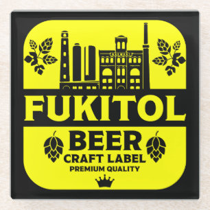 Funny Christmas Beer Labels Glass Coaster