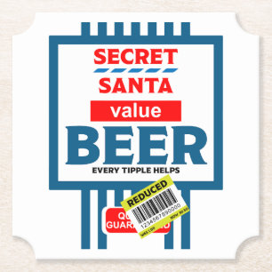 Funny Christmas Beer Labels Paper Coaster