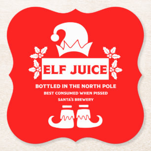 Funny Christmas Beer Labels Paper Coaster