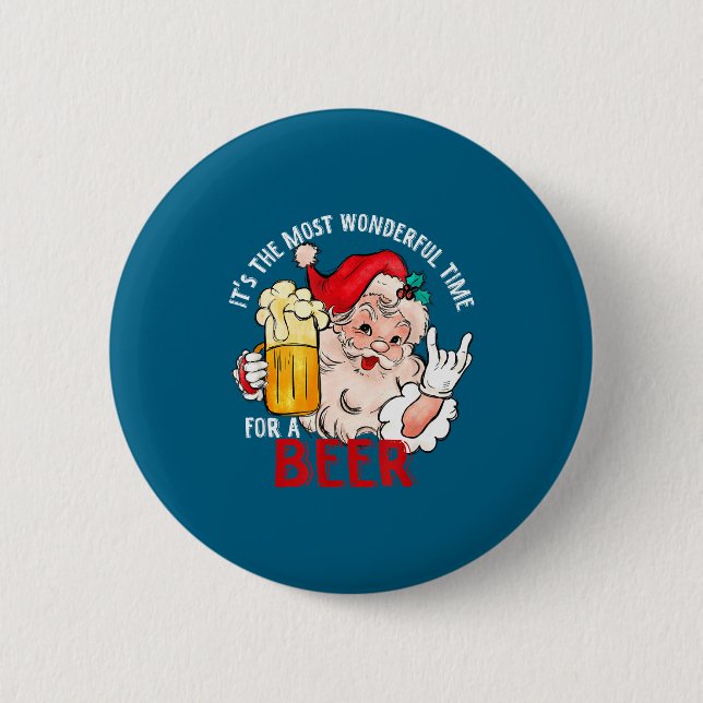 Funny Christmas Beer Meme Most Wonderful For Craft 6 Cm Round Badge (Front)
