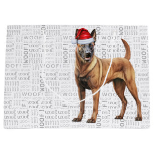 Funny Christmas Belgian Malinois Dog Lover Large Gift Bag