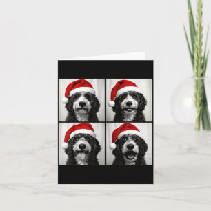 Funny Christmas Bernedoodle Santa Doodle Dog Photo Card