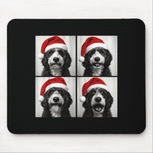 Funny Christmas Bernedoodle Santa Doodle Dog Photo Mouse Mat