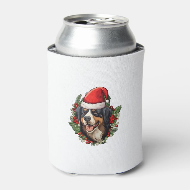 Funny Christmas Bernese Mountain Dog  Can Cooler (Can Front)