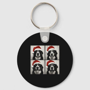 Funny Christmas Bernese Mountain Dog Santa Photo B Key Ring
