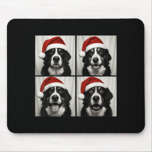 Funny Christmas Bernese Mountain Dog Santa Photo B Mouse Mat