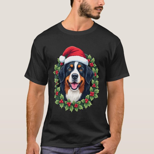 Funny Christmas Bernese Mountain Dog Tank Top (Front)