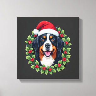 Funny Christmas Bernese Mountain Dog Tank Top Canvas Print