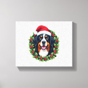 Funny Christmas Bernese Mountain Dog Tank Top Canvas Print