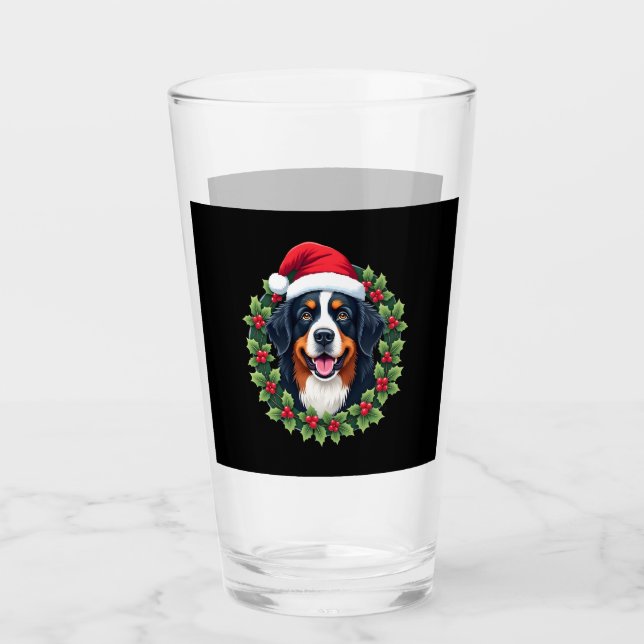Funny Christmas Bernese Mountain Dog Tank Top Glass (Front)