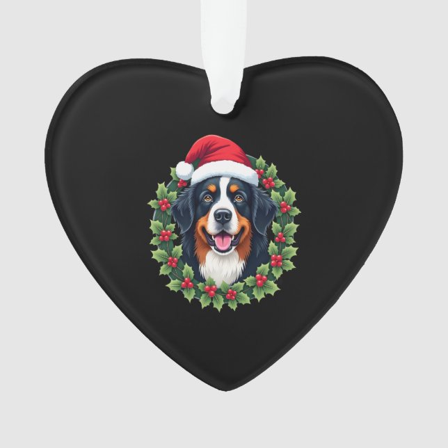 Funny Christmas Bernese Mountain Dog Tank Top Ornament (Front)