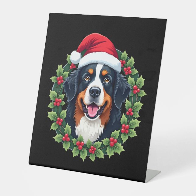 Funny Christmas Bernese Mountain Dog Tank Top Pedestal Sign (Front)