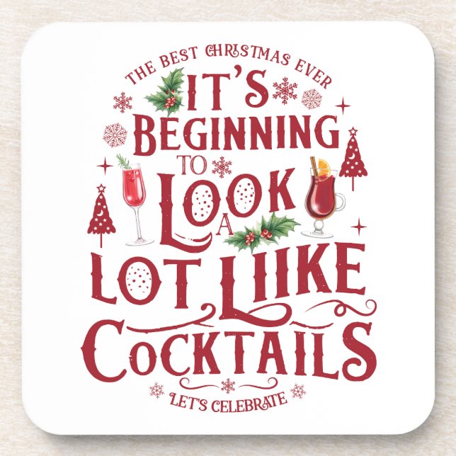 Funny Christmas Beverage Coaster (Front)