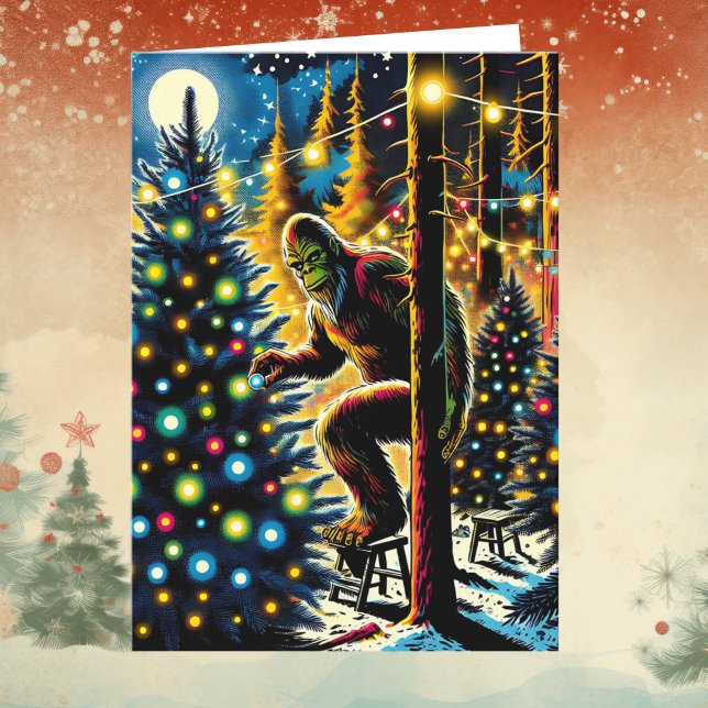 Funny Christmas Bigfoot Personalised Holiday Card (Creator Uploaded)