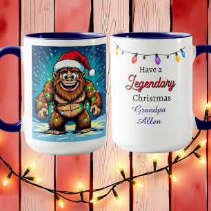 Funny Christmas Bigfoot Personalized Mug