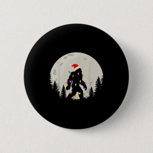 Funny Christmas Bigfoot Santa Hat Moon Sasquatch K 6 Cm Round Badge