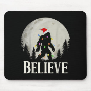 Funny Christmas Bigfoot Santa Hat Moon Sasquatch K Mouse Mat