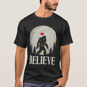 Funny Christmas Bigfoot Santa Hat Moon Sasquatch K T-Shirt