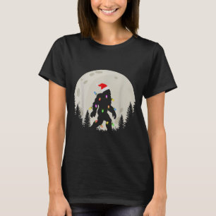 Funny Christmas Bigfoot Santa Hat Moon Sasquatch K T-Shirt