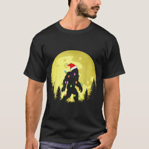 Funny Christmas Bigfoot Santa Hat Moon Sasquatch M T-Shirt