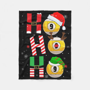 Funny Christmas Billiards Ho Ho Ho Xmas Matching P Fleece Blanket