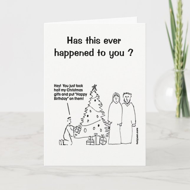 Funny Christmas Birthday Card (Front)
