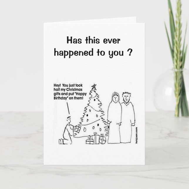 Funny Christmas Birthday Card (Front)