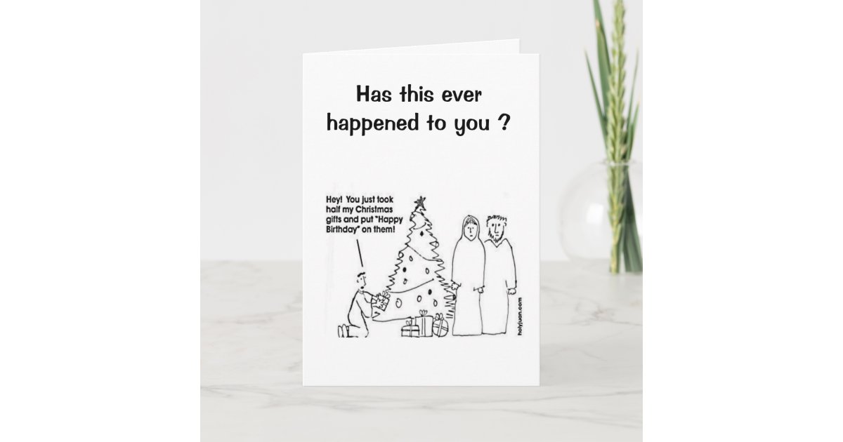 Funny Christmas Birthday Card  Zazzle.co.uk