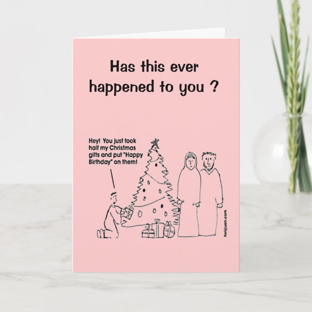 Funny Christmas Birthday Card (Front)