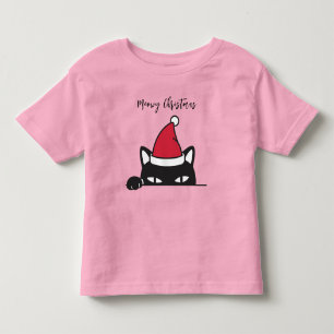 Funny Christmas Black Cat Toddler T-Shirt