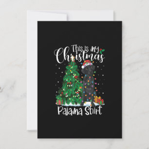 Funny Christmas Black Lab Dog Labrador Pajama Dog  Invitation