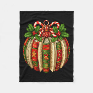Funny Christmas Book Ornament Winter Xmas Teacher  Fleece Blanket