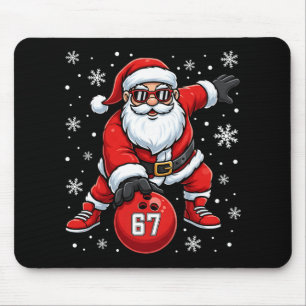 Funny Christmas Bowling Cool Santa Claus 6 7 Meme Mouse Mat