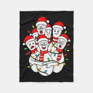 Funny Christmas Bowling Santa Bowling Ns Team Men Fleece Blanket