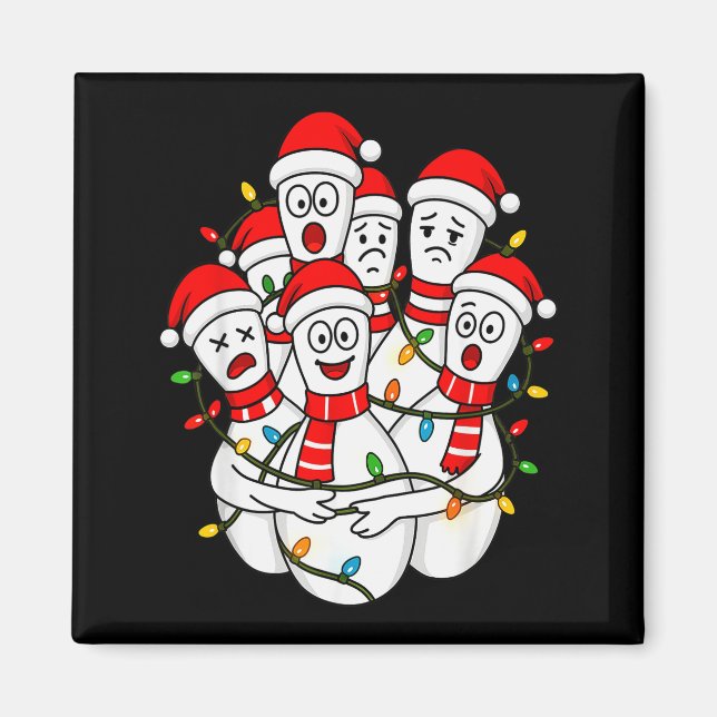 Funny Christmas Bowling Santa Bowling Ns Team Men  Magnet (Front)