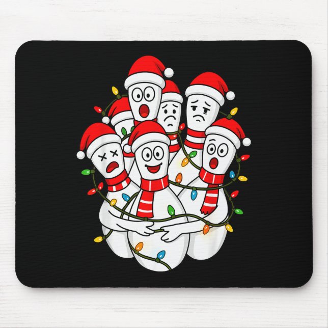 Funny Christmas Bowling Santa Bowling Ns Team Men  Mouse Mat (Front)
