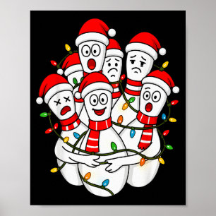 Funny Christmas Bowling Santa Bowling Ns Team Men  Poster